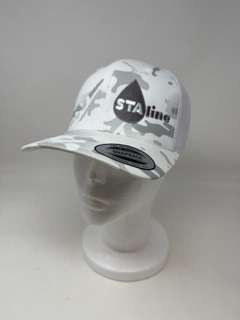 Retro Trucker Cap - Multicam Alpine/ White - STAline Logo Grey/White