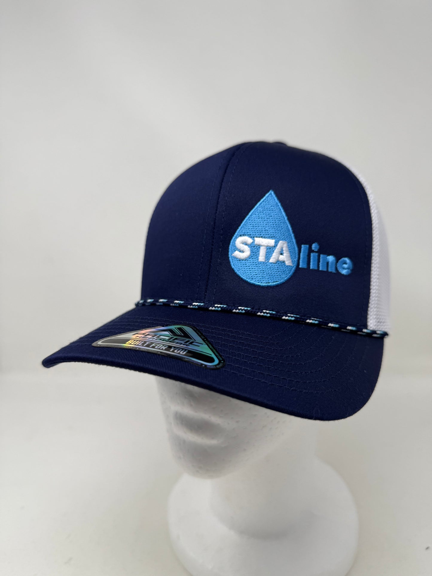 Trucker Snapback Braid Cap - True Navy/White